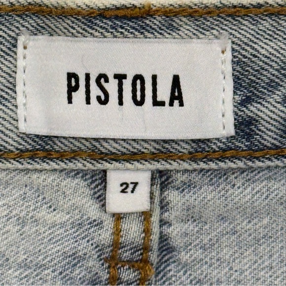 Pistola Devin High Rise Mom Cut Off Shorts Distressed Light Wash St.Tropez 27 - Picture 8 of 12